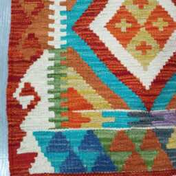 Classic Runner Rug, Handmade Artisan Afghan Turkish Scandinavian Navajo Bohemian Wool Flatweave Multicolour Kilim Rug 191x62 cm - thumbnail 4