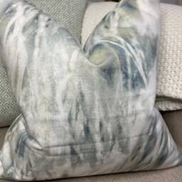 Brome Fabric By Villa Nova, Nordic Cushion Cover, Throw Pillow Cover - Double Sided Abstract Design Duck Egg - thumbnail 2