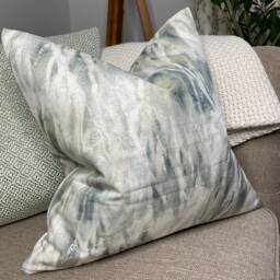 Brome Fabric By Villa Nova, Nordic Cushion Cover, Throw Pillow Cover - Double Sided Abstract Design Duck Egg - thumbnail 1
