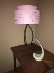 Mid Century Vintage Style Tapered 2 Tier Fiberglass Lamp Shade Modern Atomic Pink - thumbnail 3