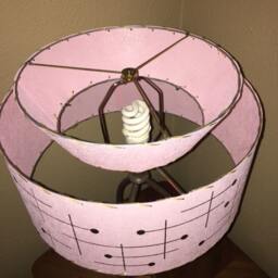 Mid Century Vintage Style Tapered 2 Tier Fiberglass Lamp Shade Modern Atomic Pink - thumbnail 2