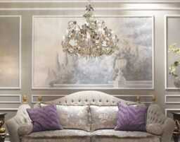 Made in Italy 12 Lights Wrought Iron Chandelier, Smokey Crystals Chandelier - thumbnail 1