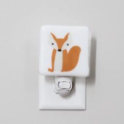 Fox Fused Glass Nightlight - Woodland Creature Kids Room Decor Nursery Baby Shower Gift