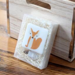 Fox Fused Glass Nightlight - Woodland Creature Kids Room Decor Nursery Baby Shower Gift - thumbnail 3