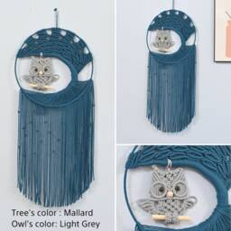 Macrame Owl Tree Of Life Wall Hanging Boho Home Decor - thumbnail 2