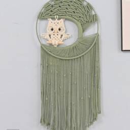 Macrame Owl Tree Of Life Wall Hanging Boho Home Decor - thumbnail 3