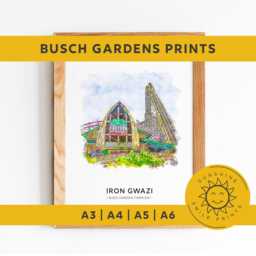 Iron Gwazi, Busch Gardens Tampa Theme Park Print A3-A4-A5-A6 - thumbnail 2
