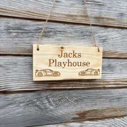 Personalised Wooden Name Sign - Race Car Bedroom Door Plaque, Playhouse Decor - thumbnail 4