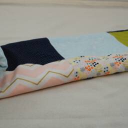 Floral Patchwork Baby Girl Blanket - Green, Blue & Pink Blanket, Nursery Decor. Shower Gift, Minky Blanket - thumbnail 4