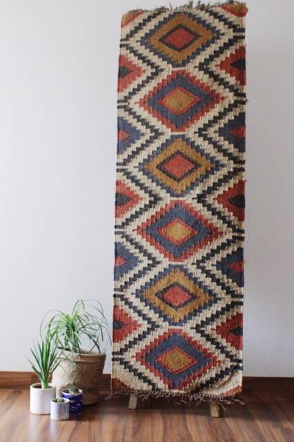 2 X 6 Jute Handwoven Kilim Runner Dhurrie Rug, 60 180 cm Handmade, Kelim, Dhurry, Indian, Turkish, Oriental, Traditional, Custom, Fabric - image 1