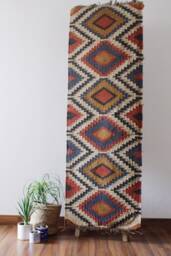 2 X 6 Jute Handwoven Kilim Runner Dhurrie Rug, 60 180 cm Handmade, Kelim, Dhurry, Indian, Turkish, Oriental, Traditional, Custom, Fabric - thumbnail 1