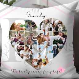 Personalized Family Photo Cushion Puzzle Piece Design - thumbnail 3