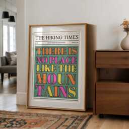 Hiking Times News Print Minimalist Mountain Poster - thumbnail 2