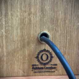 Solid Florian Oak Handmade Lamp - Dandelion Light Etch Design - thumbnail 4