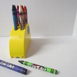 Handmade Wooden Car Crayon Holder Safe Toddler Toy - thumbnail 4