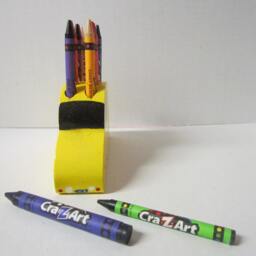 Handmade Wooden Car Crayon Holder Safe Toddler Toy - thumbnail 3