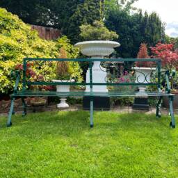 French Victorian 19Th Century Wrought Iron Garden Strap Bench - thumbnail 4