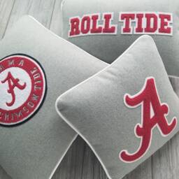 Alabama Logo Letterman Pillow, Roll Tide, University Of Alabama, Crimson Tide - thumbnail 2
