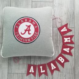 Custom Letterman Pillow Alabama Crimson Tide Logo - Official Licensed Wool Chenille University Of Fan Gift