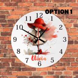 Personalised Girl Mdf Wall Clock, Nursery Or Kids Bedroom Decor, Custom Name Gift - thumbnail 2