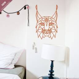 Geometric Lynx Head Wall Decal Polygon Animal Sticker - thumbnail 2