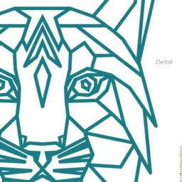 Geometric Lynx Head Wall Decal Polygon Animal Sticker - thumbnail 4
