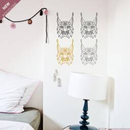 Geometric Lynx Head Wall Decal Polygon Animal Sticker - thumbnail 3