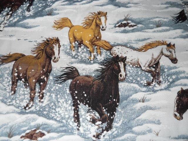 Madieb Wild Horses in The Snow Fitted Crib Or Toddler Bed Sheet - image 1