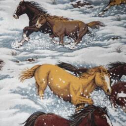 Madieb Wild Horses in The Snow Fitted Crib Or Toddler Bed Sheet - thumbnail 2