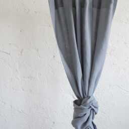 Custom Linen Curtains, Stonewashed Curtain Panels, Gray Blue Drapes, Tab Top Softened Window Treatment, Rustic Decor - thumbnail 2
