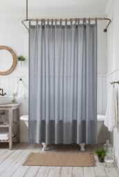 Custom Linen Curtains, Stonewashed Curtain Panels, Gray Blue Drapes, Tab Top Softened Window Treatment, Rustic Decor