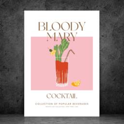 Bloody Mary Cocktail Art Print Poster - Party Signature Drink Sign Wall Decor Minimalist Elegant Retro Gift A5 A4 A3 - thumbnail 3
