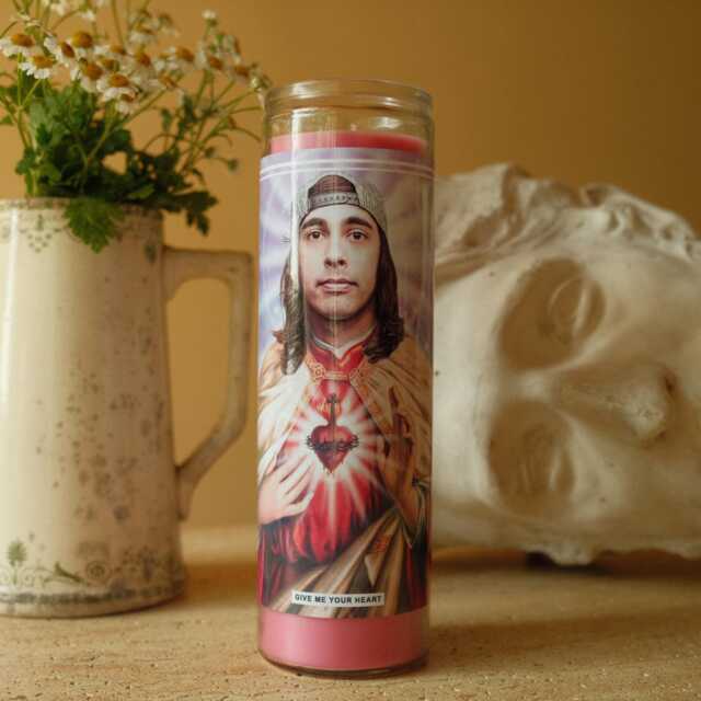 Saint Vic Fuentes Prayer Candle Scented Vegan Soy Wax, 120Hr Burn - image 1
