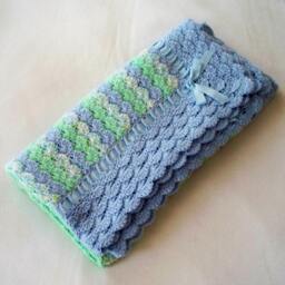 PDF Pattern Crocheted Shell Stitch Baby Boy Blanket Afghan Original Design - thumbnail 3