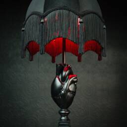 The Anatomical Heart Table Lamp - Black Edition - Gothic Home Decor - thumbnail 4