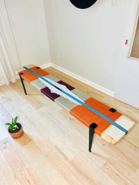 Hand-Woven Entryway Bench Mcm Style End Of Bed & Mudroom Seating - Custom-Made, Multiple Sizes - image 1