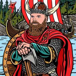 Custom Viking Portrait Illustration, & Background - For Digital Use & Personal Print - thumbnail 1