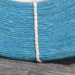 Blue Round Mirror, Hemp Rope Mirror, Wall Hanging Rustic Decor, Boho Handmade Mirrors, Decorative Mirrors - thumbnail 3