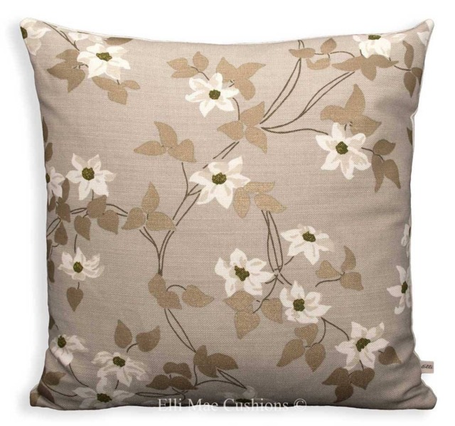 Nina Campbell Malleny Grey Gold Vintage Luxury Linen Fabric Cushion Pillow Cover - image 1