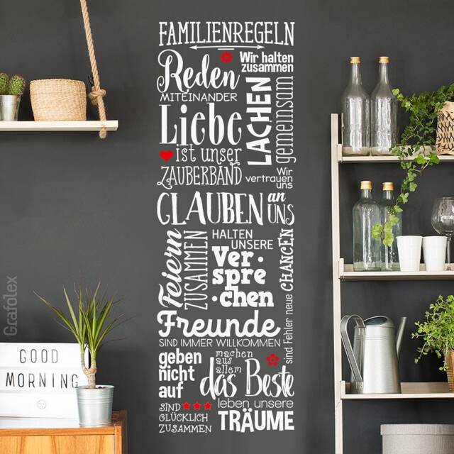 Wall Sticker Family Rules Home Love Living Room Wall Mural Tattoo Ws17E - image 1