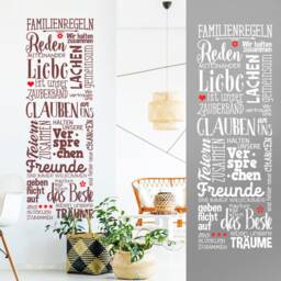 Wall Sticker Family Rules Home Love Living Room Wall Mural Tattoo Ws17E - thumbnail 4