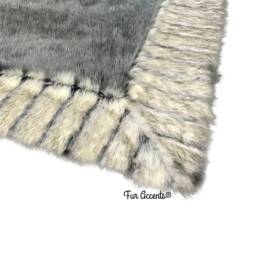 Faux Fur Shag Area Rug - Ribbed Fox Border, Usa Made - thumbnail 3