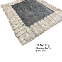 Faux Fur Shag Area Rug - Ribbed Fox Border, Usa Made - thumbnail 2
