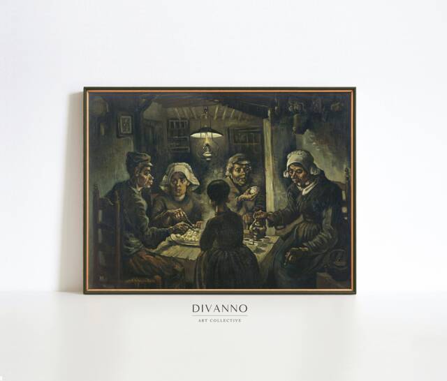 Vincent Van Gogh Print, The Potato Eaters Oil Painting, Museum Fine Art Farmhouse Decor, Exhibition Poster, Lover Gift, Digital - image 1