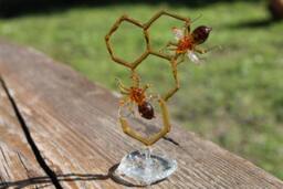 Glass Honeycomb & Bee Collectible Figurine Blown Honeybee Honeybee Honey Comb - thumbnail 1