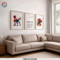 Hungarian Vizsla Dog Prints - Set Of 3 Posters - Watercolor Definition Wall Art Colourful Painting Room Decor Dogs Pet Artwork Gift - thumbnail 1