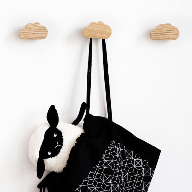Rustic Cloud-Shaped Wooden Wall Hook For Kids' Rooms, Nursery Decor, Coat Rack & Home Organization - image 1