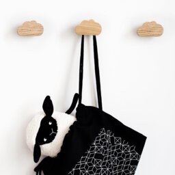 Rustic Cloud-Shaped Wooden Wall Hook For Kids' Rooms, Nursery Decor, Coat Rack & Home Organization - thumbnail 1