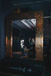 Industrial Rustic Copper Style Framed Bevelled Mirror Modern Look & Medium