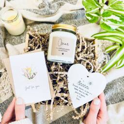 Personalised Pet Memorial Gift Set Candle & Porcelain Heart